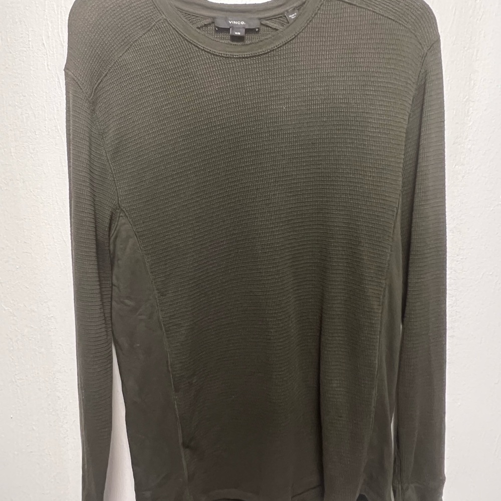Vince Men's Dark Olive Long Sleeve Tee